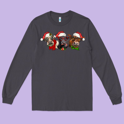Christmas Heifers Long Sleeve Tee Designed By Lillyallendesigns