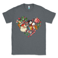 Charcoal Heather christmas heart Classic Tee - MaliasSmallBusiness