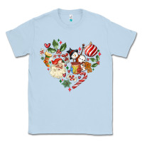 Dusty Blue christmas heart Classic Tee - MaliasSmallBusiness