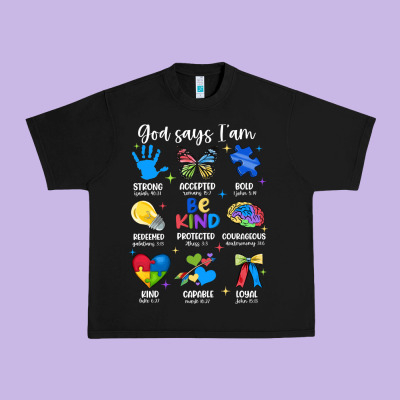 God Says I Am Autism Urban Heavy Tee Designed By Jahusdesignshop