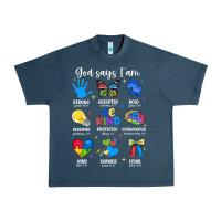 Midnight Navy god says i am autism Urban Heavy Tee - JahusDesignShop