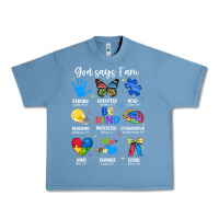 Pebble Blue god says i am autism Urban Heavy Tee - JahusDesignShop