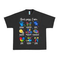 Pigment Black god says i am autism Urban Heavy Tee - JahusDesignShop