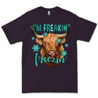 Plum i'm freakin freezin long haired cow Premium Tee - Jasminsmagicworld