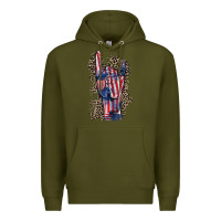 Army Green Freedom rock hand 4th of july Premium Hoodie - CowGirlArtShop