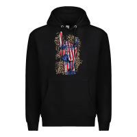 Black Freedom rock hand 4th of july Premium Hoodie - CowGirlArtShop