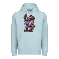 Blue Mist Freedom rock hand 4th of july Premium Hoodie - CowGirlArtShop