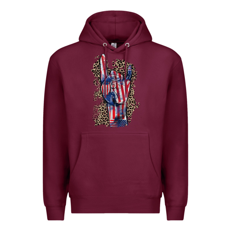 Freedom Rock Hand 4th Of July Premium Hoodie by CowGirlArtShop | Teevron