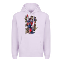 Lilac Freedom rock hand 4th of july Premium Hoodie - CowGirlArtShop