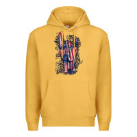 Mustard Freedom rock hand 4th of july Premium Hoodie - CowGirlArtShop
