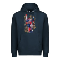 Navy Freedom rock hand 4th of july Premium Hoodie - CowGirlArtShop