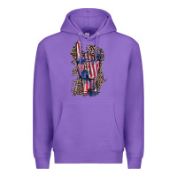 Purple Freedom rock hand 4th of july Premium Hoodie - CowGirlArtShop