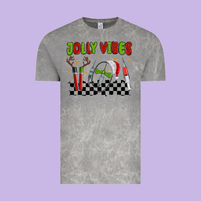 Jolly Vibes Vintage Tee Designed By Maliassmallbusiness