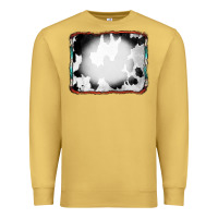 Antique Gold Cowhide Background with Bleach Serape Frame Premium Sweatshirt - CowCowDesign
