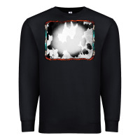 Black Cowhide Background with Bleach Serape Frame Premium Sweatshirt - CowCowDesign