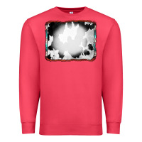 Cardinal Cowhide Background with Bleach Serape Frame Premium Sweatshirt - CowCowDesign