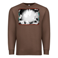 Chestnut Cowhide Background with Bleach Serape Frame Premium Sweatshirt - CowCowDesign