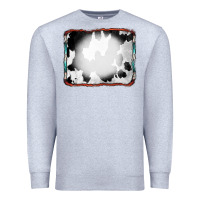 Heather Grey Cowhide Background with Bleach Serape Frame Premium Sweatshirt - CowCowDesign