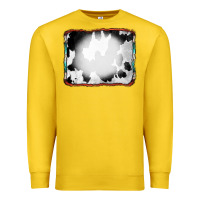 Lemon Cowhide Background with Bleach Serape Frame Premium Sweatshirt - CowCowDesign