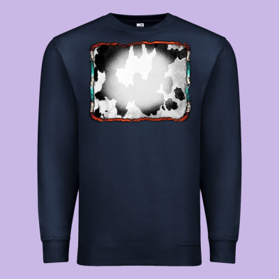 Cowhide Background With Bleach Serape Frame Premium Sweatshirt Designed By Cowcowdesign