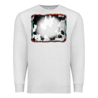 Oatmeal Heather Cowhide Background with Bleach Serape Frame Premium Sweatshirt - CowCowDesign