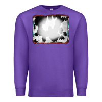 Purple Cowhide Background with Bleach Serape Frame Premium Sweatshirt - CowCowDesign