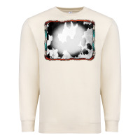 Sandshell Cowhide Background with Bleach Serape Frame Premium Sweatshirt - CowCowDesign