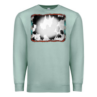 Seafoam Cowhide Background with Bleach Serape Frame Premium Sweatshirt - CowCowDesign