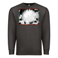 Smoke Cowhide Background with Bleach Serape Frame Premium Sweatshirt - CowCowDesign