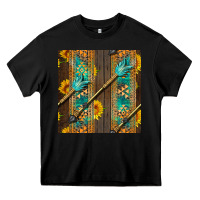 Black aztec and sunflowers Heavy Core Tee - BundleAndBundleShop