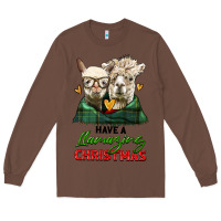 Chestnut have a llamazing christmas alpaca head Long Sleeve Tee - LillyAllenDesigns
