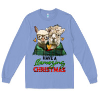 Colony Blue have a llamazing christmas alpaca head Long Sleeve Tee - LillyAllenDesigns