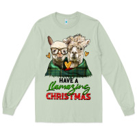 Matcha have a llamazing christmas alpaca head Long Sleeve Tee - LillyAllenDesigns