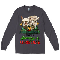 Smoke have a llamazing christmas alpaca head Long Sleeve Tee - LillyAllenDesigns