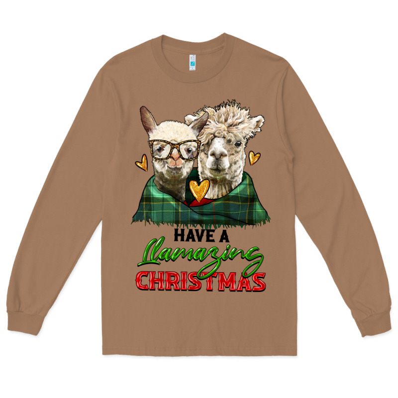 Have A Llamazing Christmas Alpaca Head Long Sleeve Tee by LillyAllenDesigns | Teevron