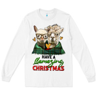 White have a llamazing christmas alpaca head Long Sleeve Tee - LillyAllenDesigns