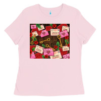 Bubblegum Pink love letters tumbler Ladies Tee - AdoDesignShop