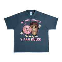 Midnight Navy but first cafecito y pan dulce Urban Heavy Tee - MaliasSmallBusiness