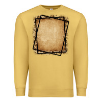 Antique Gold Burlap and Leopard  Black Frame Premium Sweatshirt - CowCowDesign