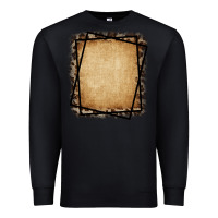 Black Burlap and Leopard  Black Frame Premium Sweatshirt - CowCowDesign