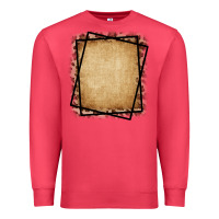Cardinal Burlap and Leopard  Black Frame Premium Sweatshirt - CowCowDesign