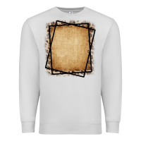 Dove Grey Burlap and Leopard  Black Frame Premium Sweatshirt - CowCowDesign