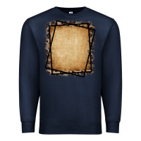 Navy Burlap and Leopard  Black Frame Premium Sweatshirt - CowCowDesign