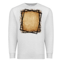 Oatmeal Heather Burlap and Leopard  Black Frame Premium Sweatshirt - CowCowDesign