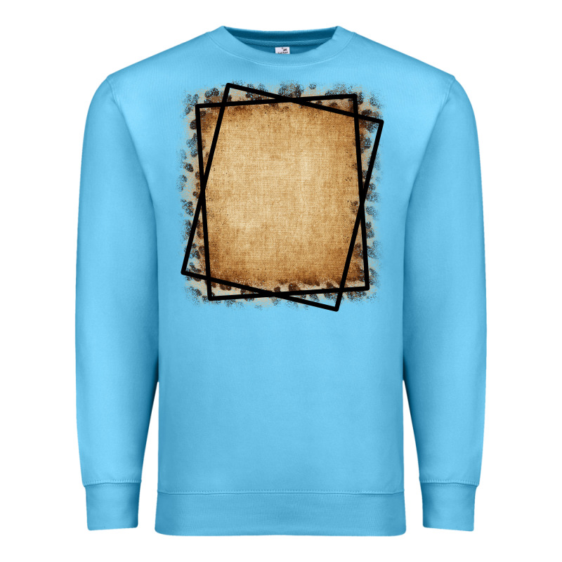 Burlap And Leopard  Black Frame Premium Sweatshirt by CowCowDesign | Teevron