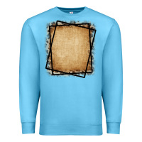 Ocean Blue Burlap and Leopard  Black Frame Premium Sweatshirt - CowCowDesign