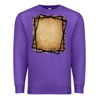 Purple Burlap and Leopard  Black Frame Premium Sweatshirt - CowCowDesign
