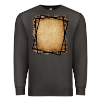 Smoke Burlap and Leopard  Black Frame Premium Sweatshirt - CowCowDesign