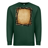 Sports Green Burlap and Leopard  Black Frame Premium Sweatshirt - CowCowDesign