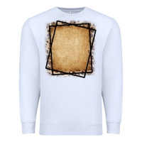 White Burlap and Leopard  Black Frame Premium Sweatshirt - CowCowDesign
